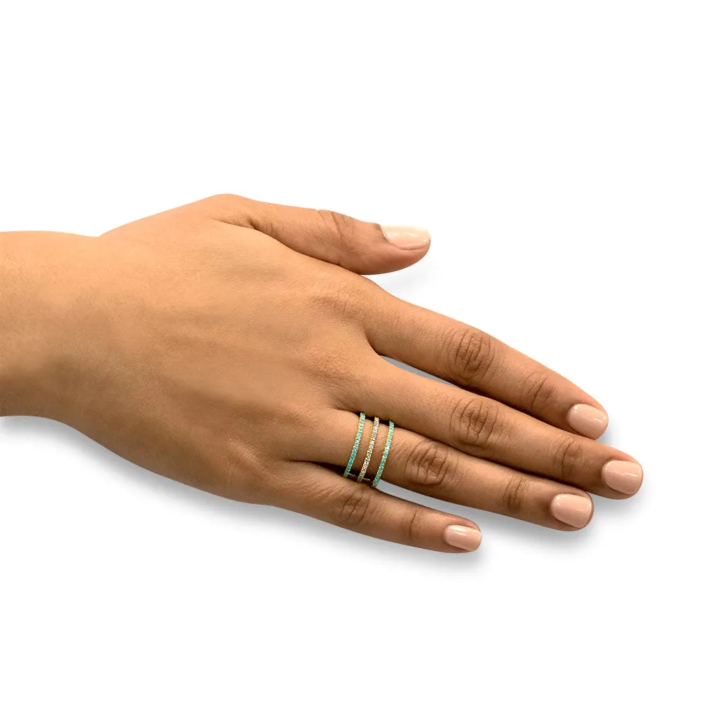 Eternity of Bliss - 18K Yellow Gold Natural Paraiba Tourmaline Ring