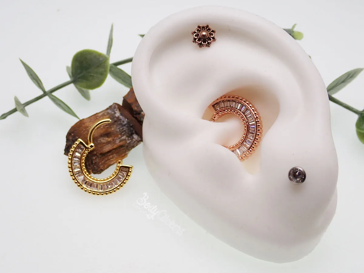 Fan Clicker with CZ Stones 16g