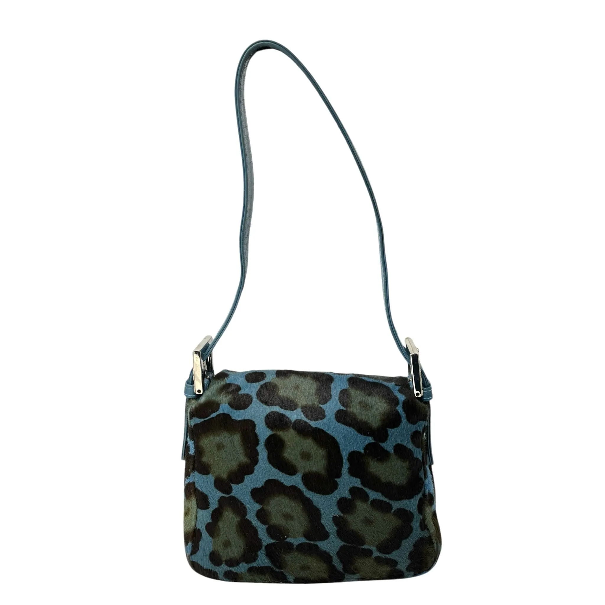 Fendi Blue Mini Rhinestone  Baguette Bag