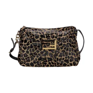 Fendi Cheetah Print Jumbo Logo Crossbody