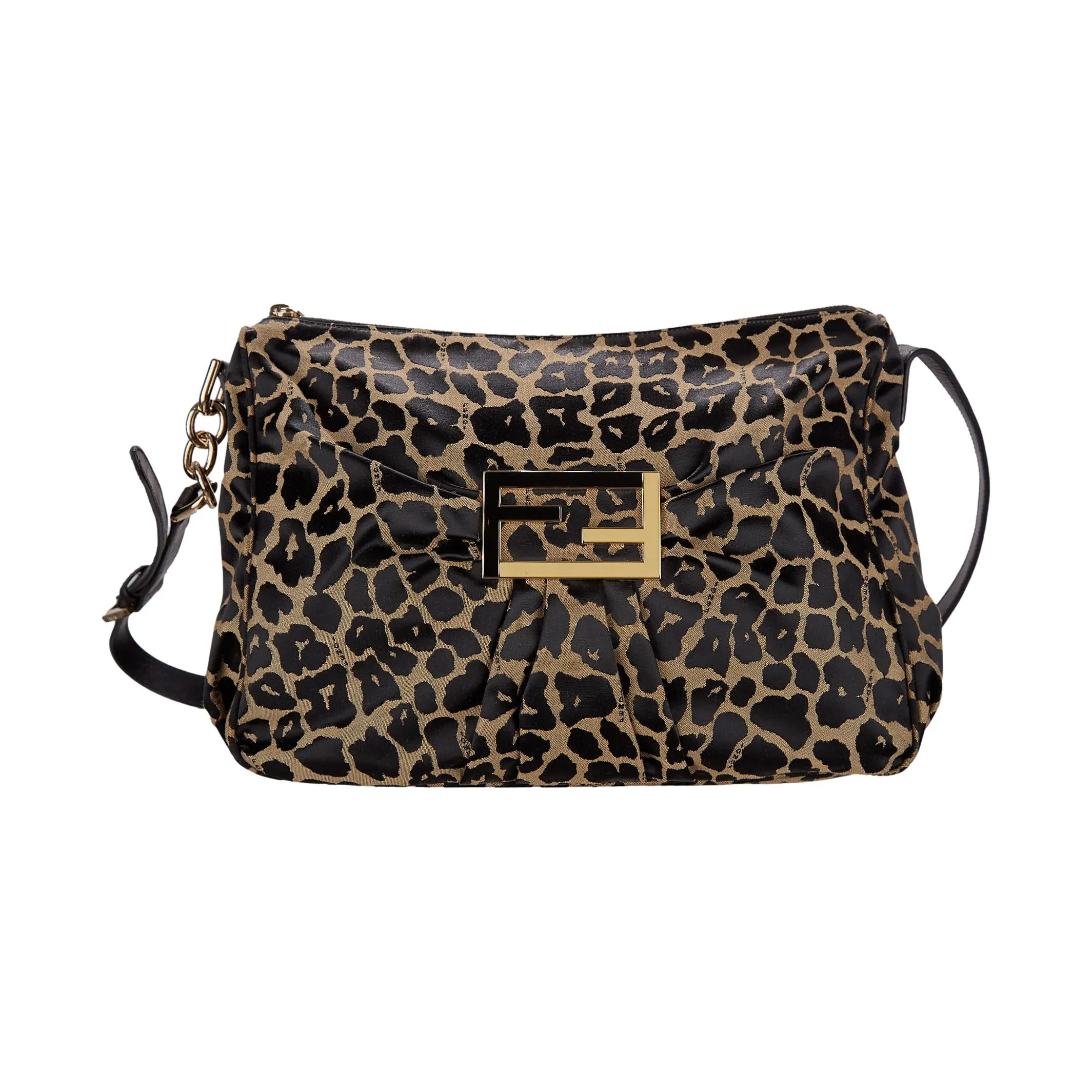 Fendi Cheetah Print Jumbo Logo Crossbody