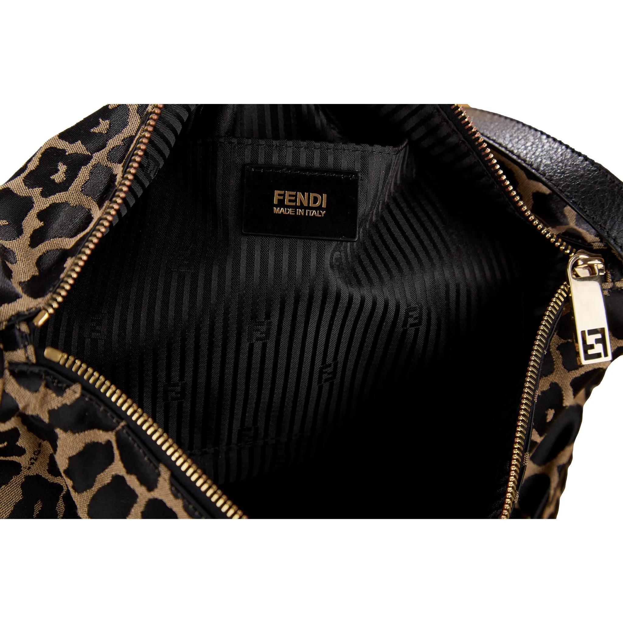 Fendi Cheetah Print Jumbo Logo Crossbody