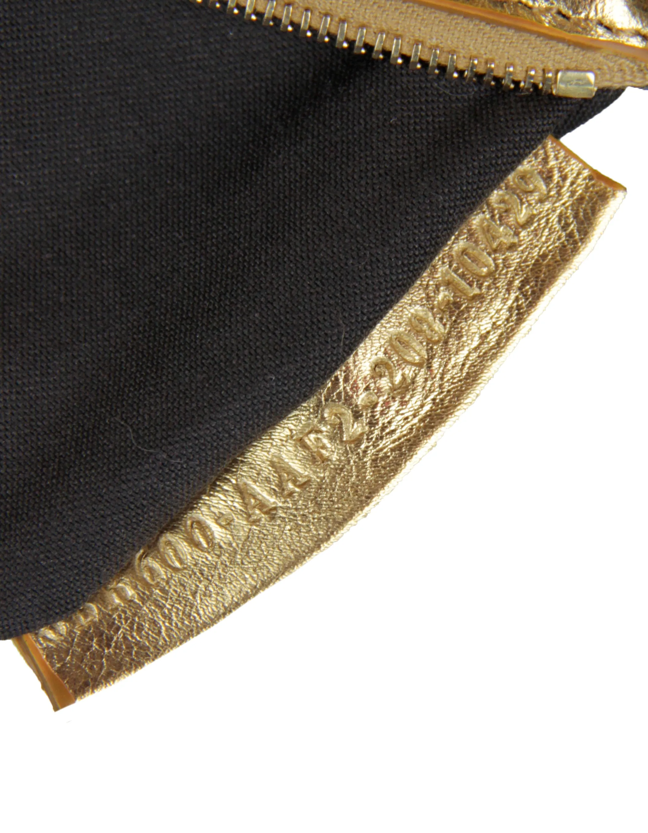 Fendi Gold Leather Embossed Logo Baguette NM Bag w/ Two Straps