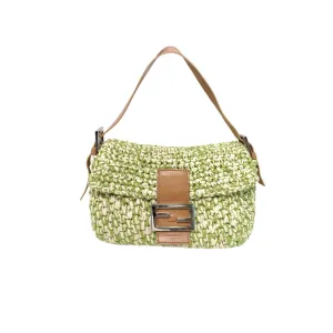 Fendi Green Braided Baguette