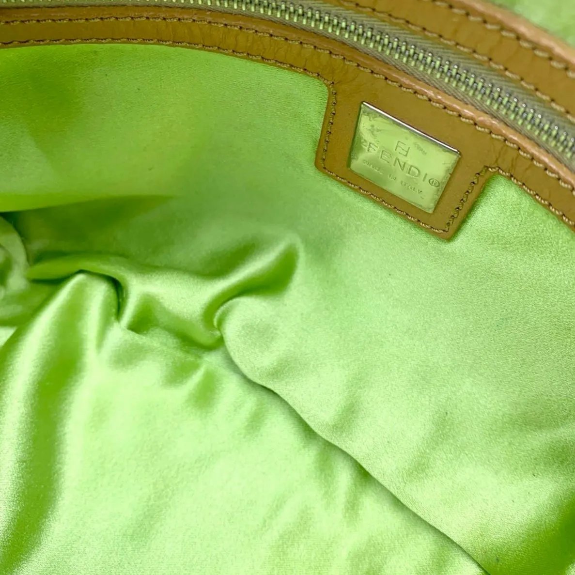 Fendi Green Braided Baguette