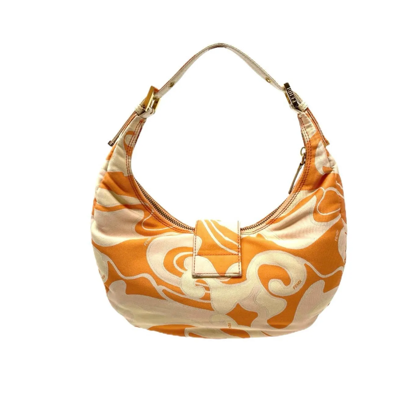 Fendi Orange Print Croissant Bag