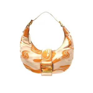 Fendi Orange Print Croissant Bag