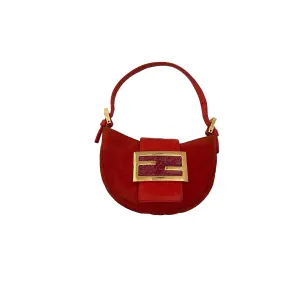 Fendi Orange Suede Mini Croissant Bag