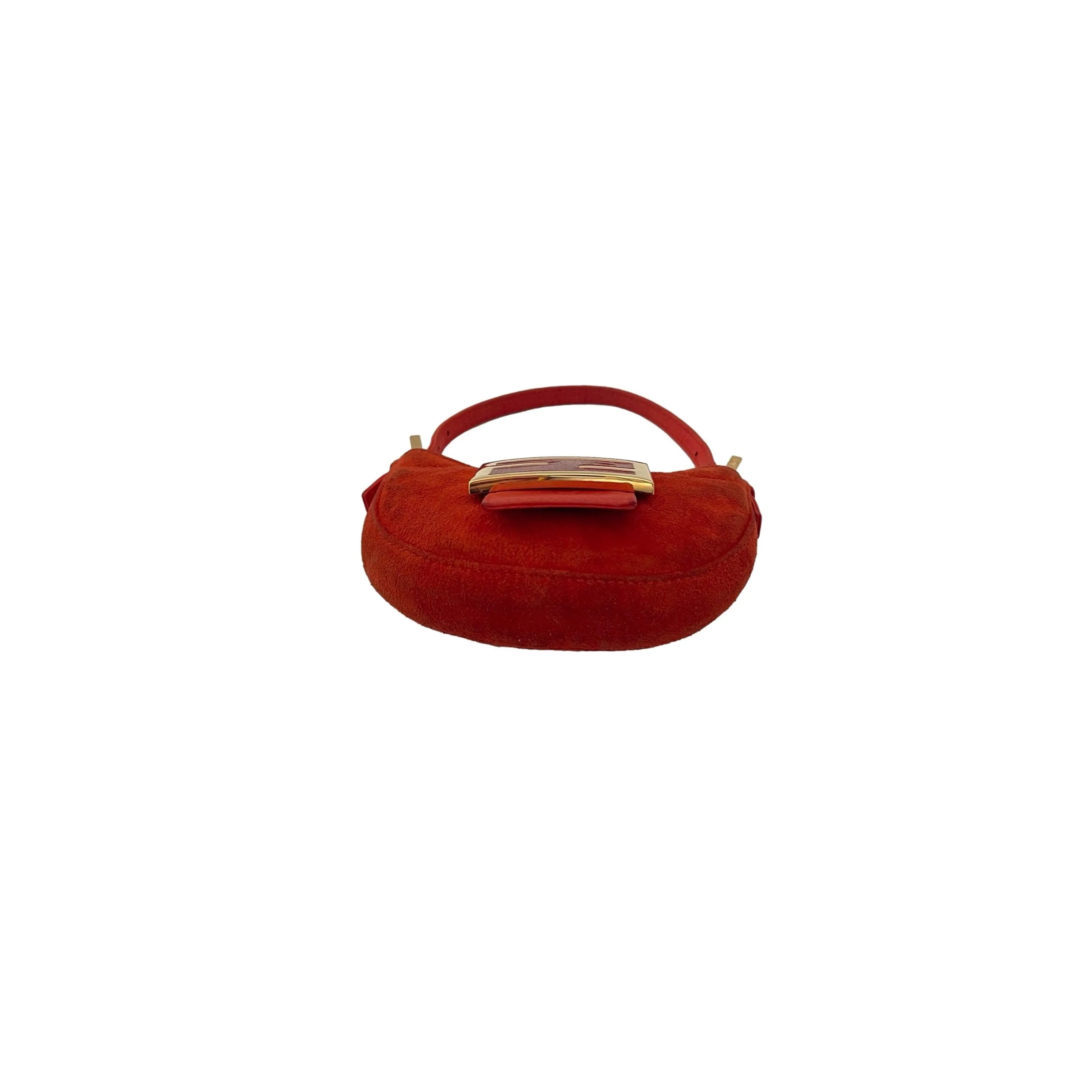 Fendi Orange Suede Mini Croissant Bag