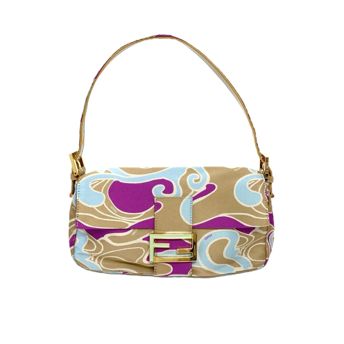 Fendi Wave Print Baguette Bag