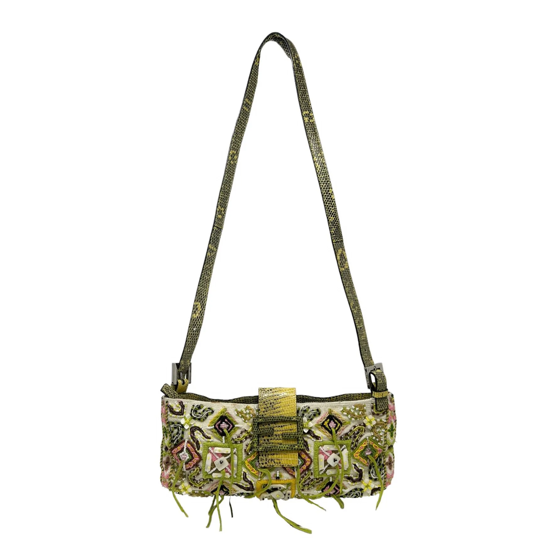 Fendi White Mini Crossbody Baguette
