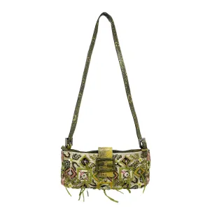 Fendi White Mini Crossbody Baguette