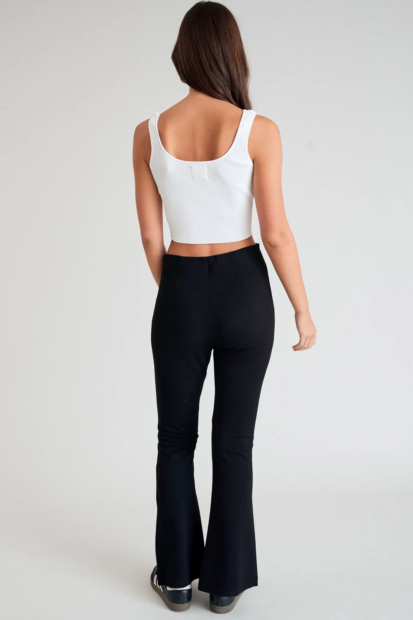Fine Knit Flare Zip Pant (Black)