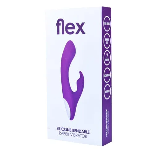 FLEX Silicone Bendable Rabbit Vibrator with Dual Motors & Clitoral Stimulation
