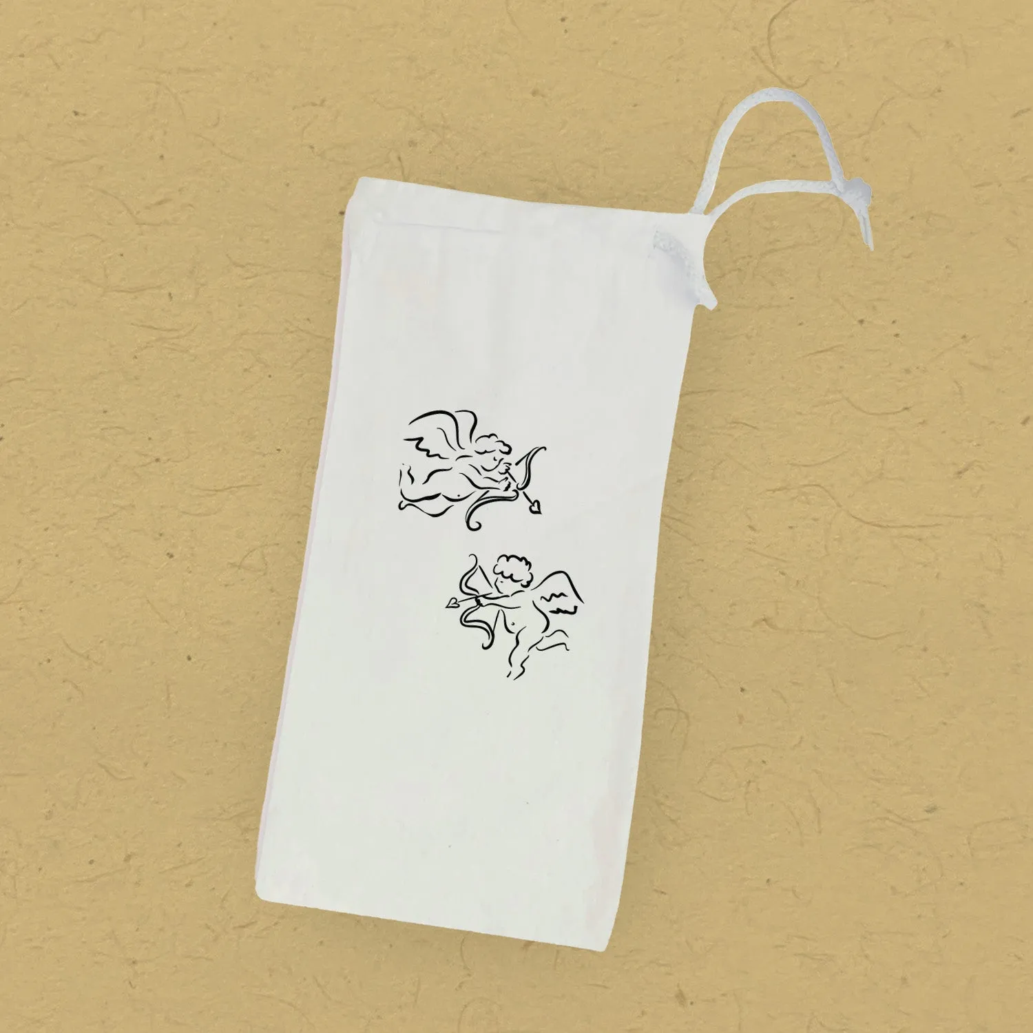 Flying Cupids - Valentine's Canvas Wine Bag