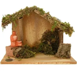 Fontanini Wood Moss Box Stable 5"