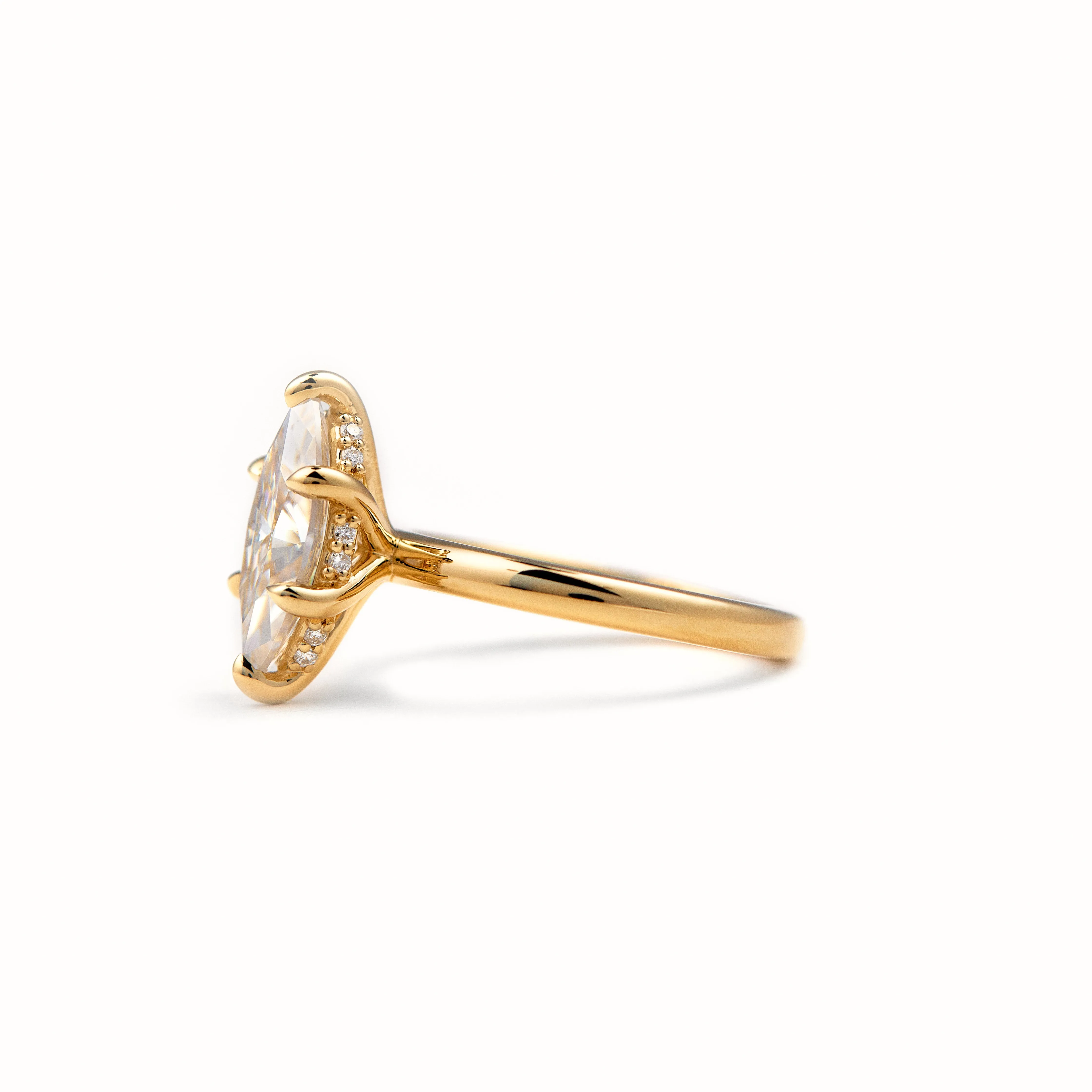 Gabriella Hidden Halo Marquise Cut Moissanite Engagement Ring