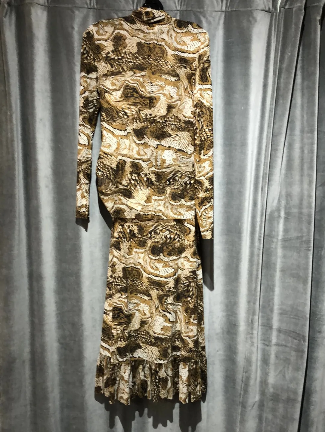 GANNI snakeskin earthy sheer print matching set