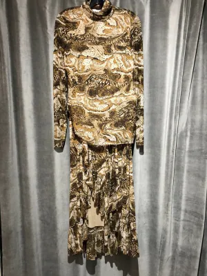 GANNI snakeskin earthy sheer print matching set