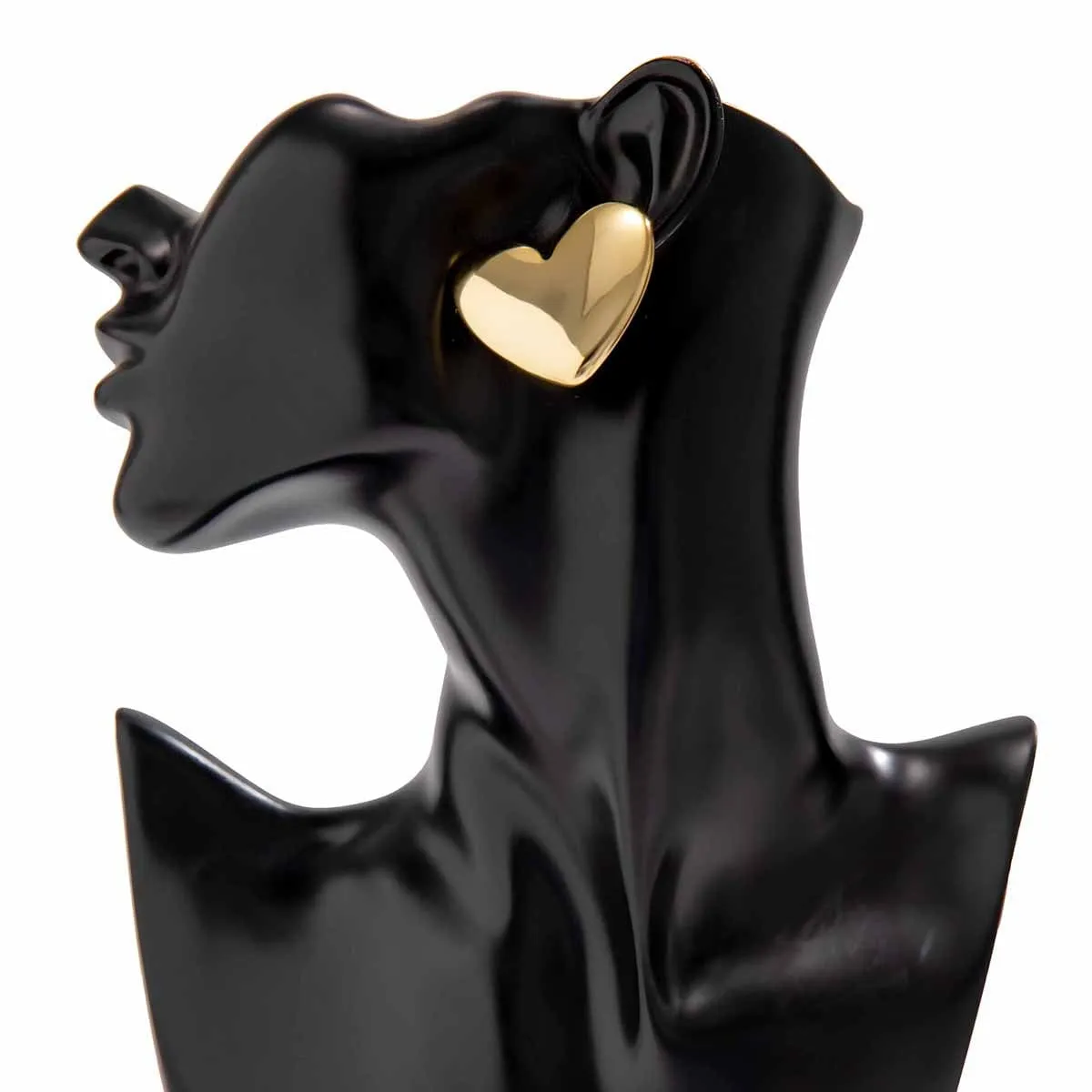 Geometric Glossy Heart Earrings