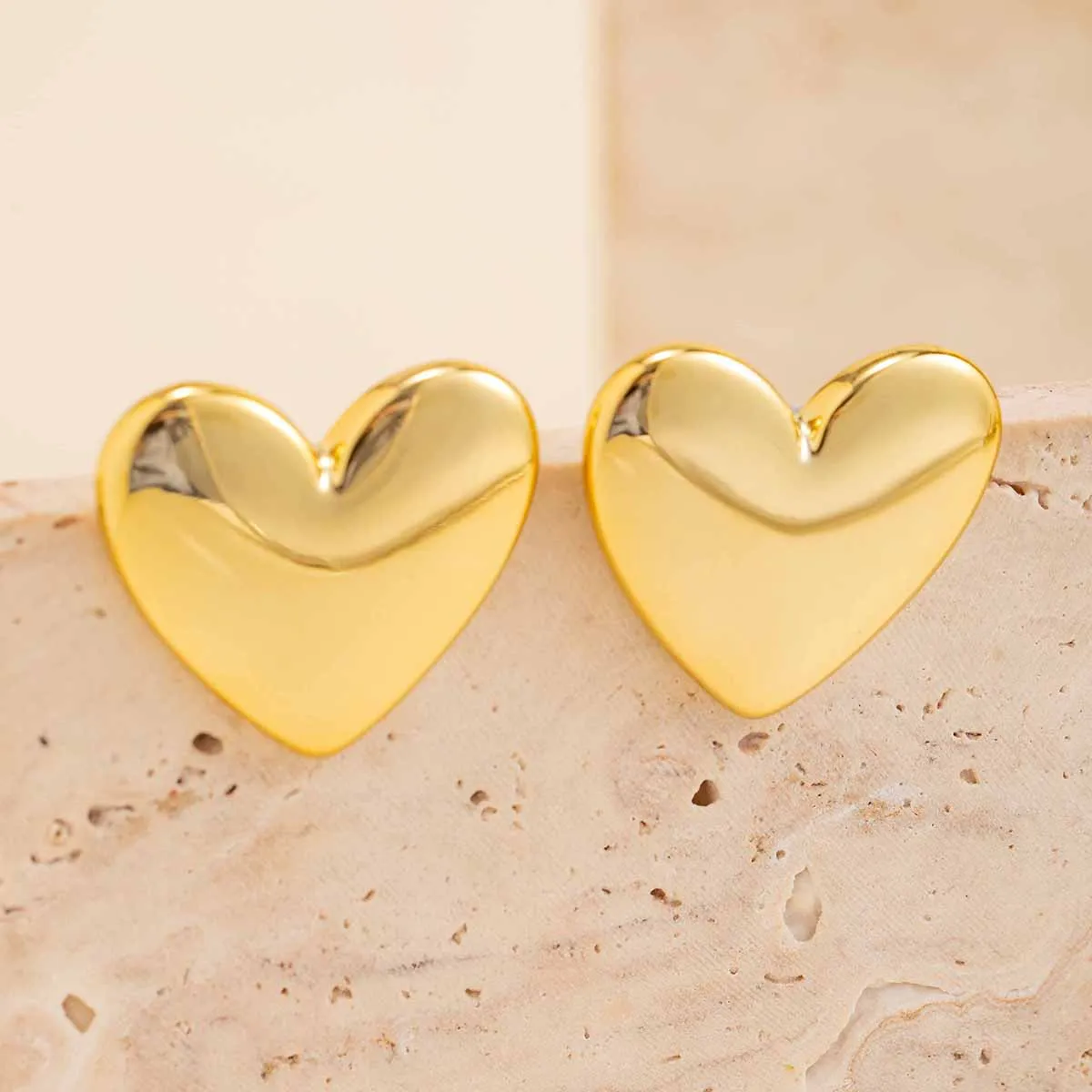 Geometric Glossy Heart Earrings