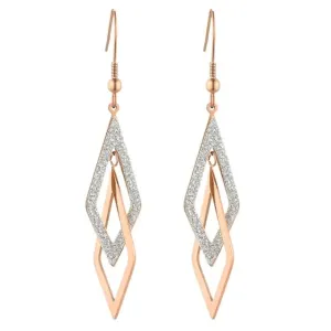 Geometric Tassel Dangle Drop Earrings Rose Gold