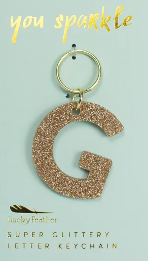 Glitter Letter Keychain - G