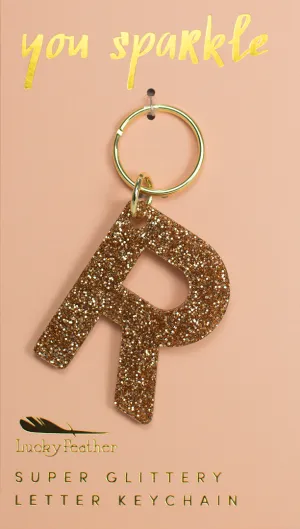 Glitter Letter Keychain - R