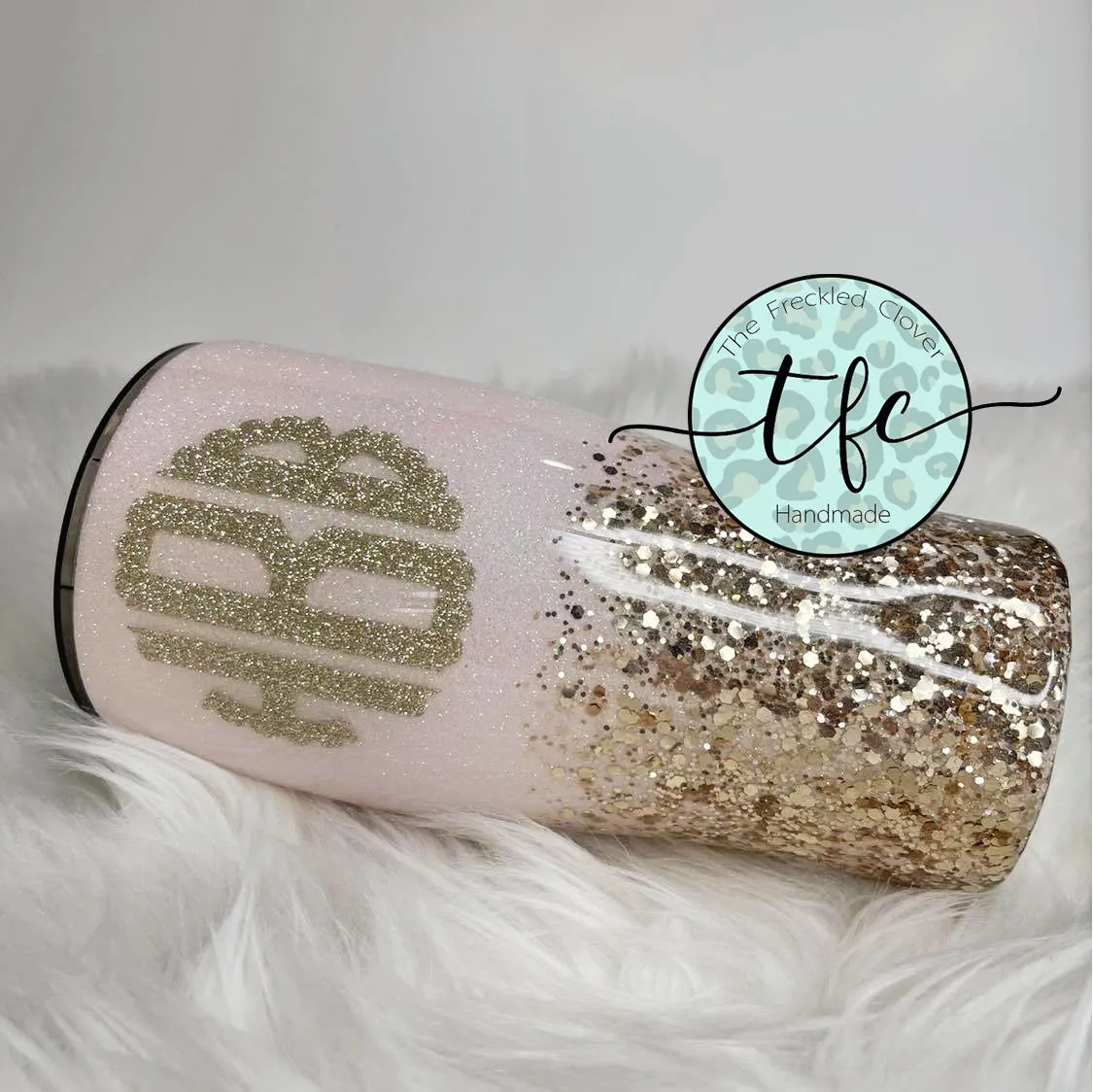 {Glitter Monogram} tumbler