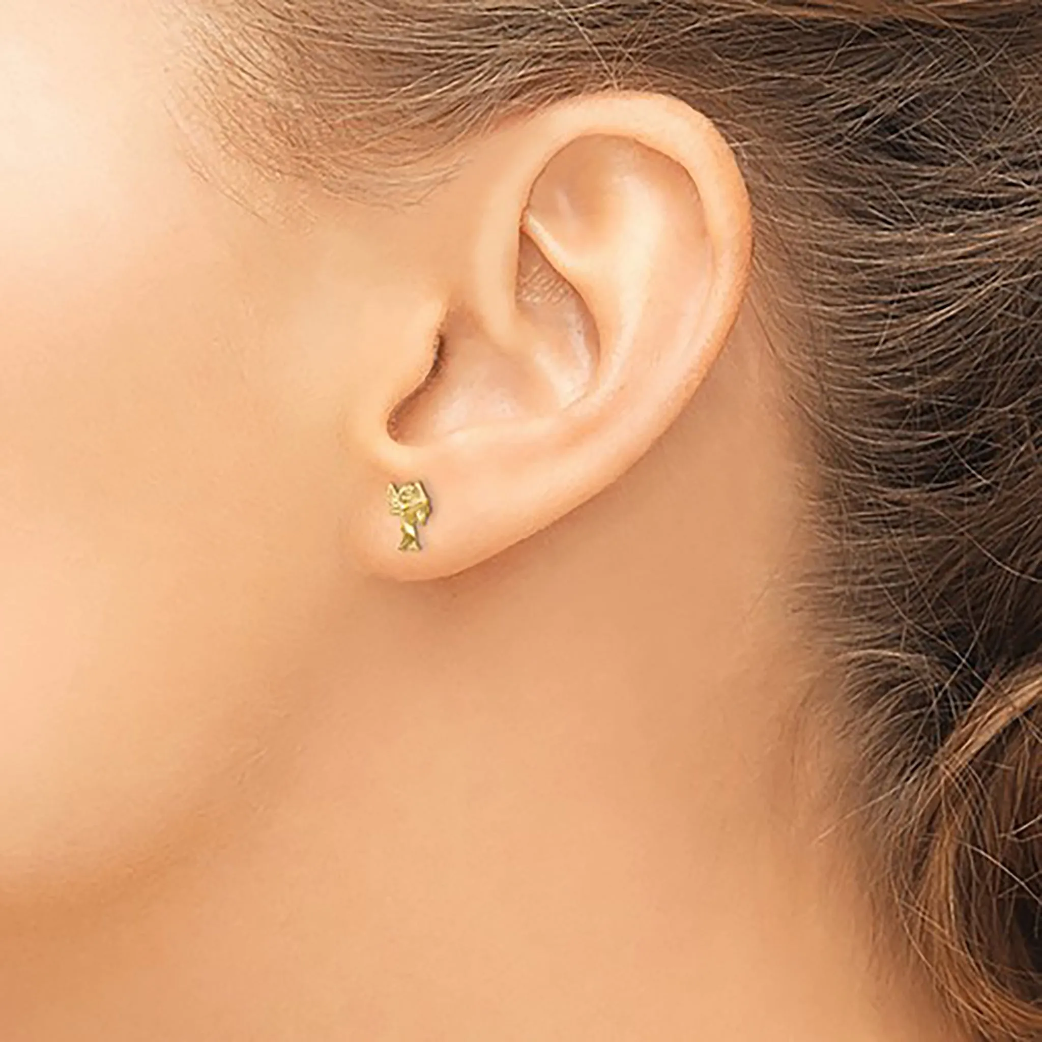 Glossy Cupid Stud Earrings (14K)