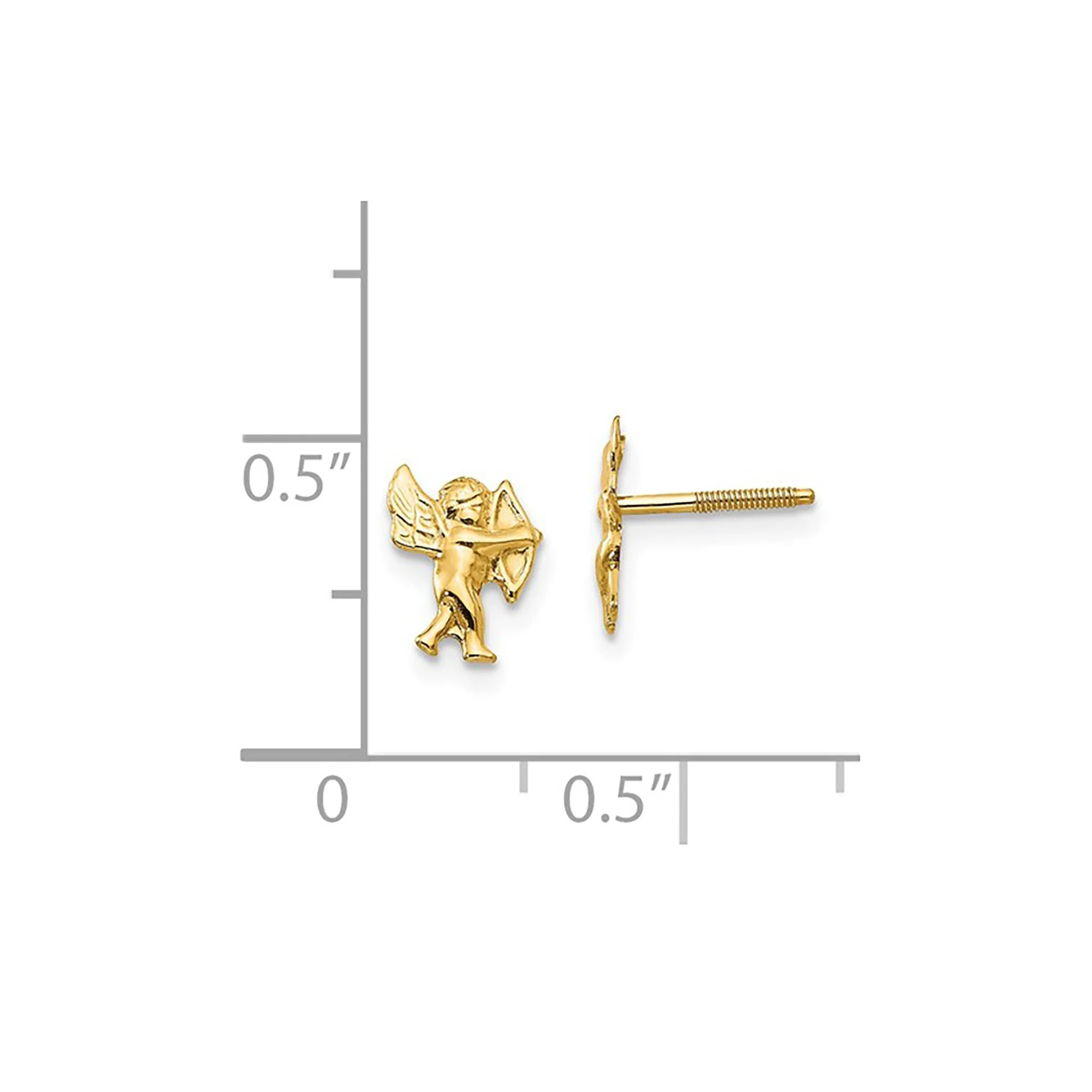 Glossy Cupid Stud Earrings (14K)