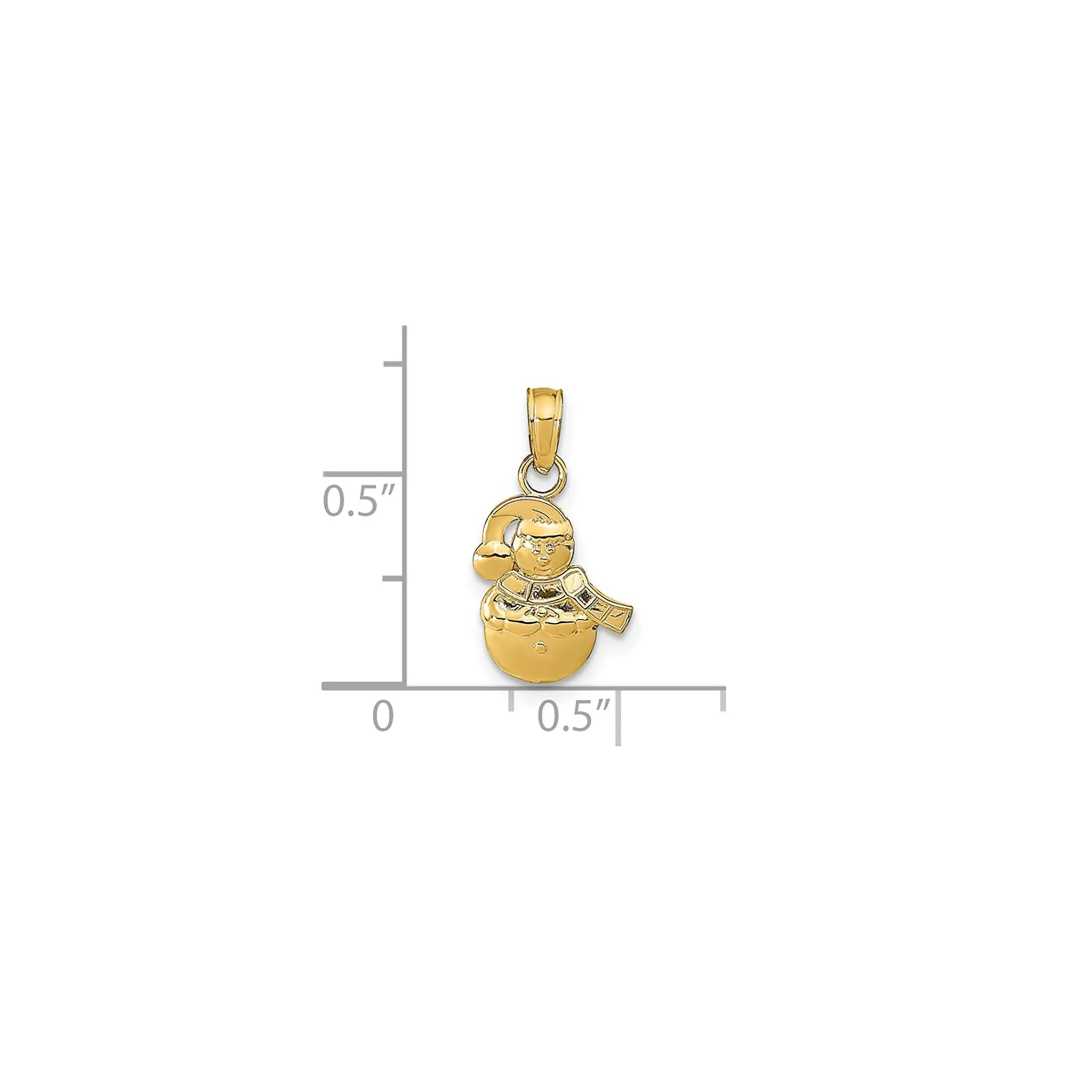 Glossy Snowman Pendant (14K)