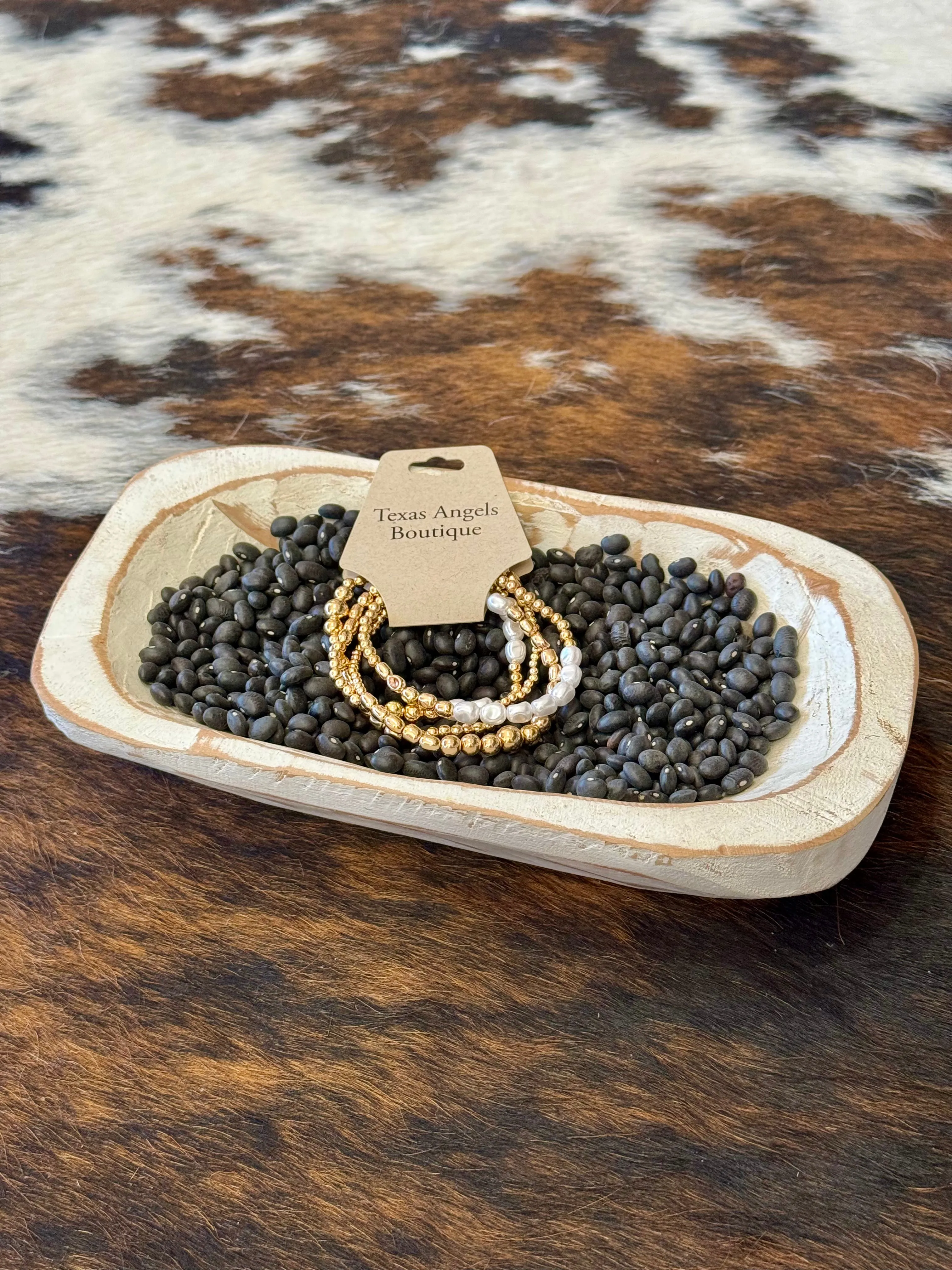Gold Pearl Stretchy Bracelet