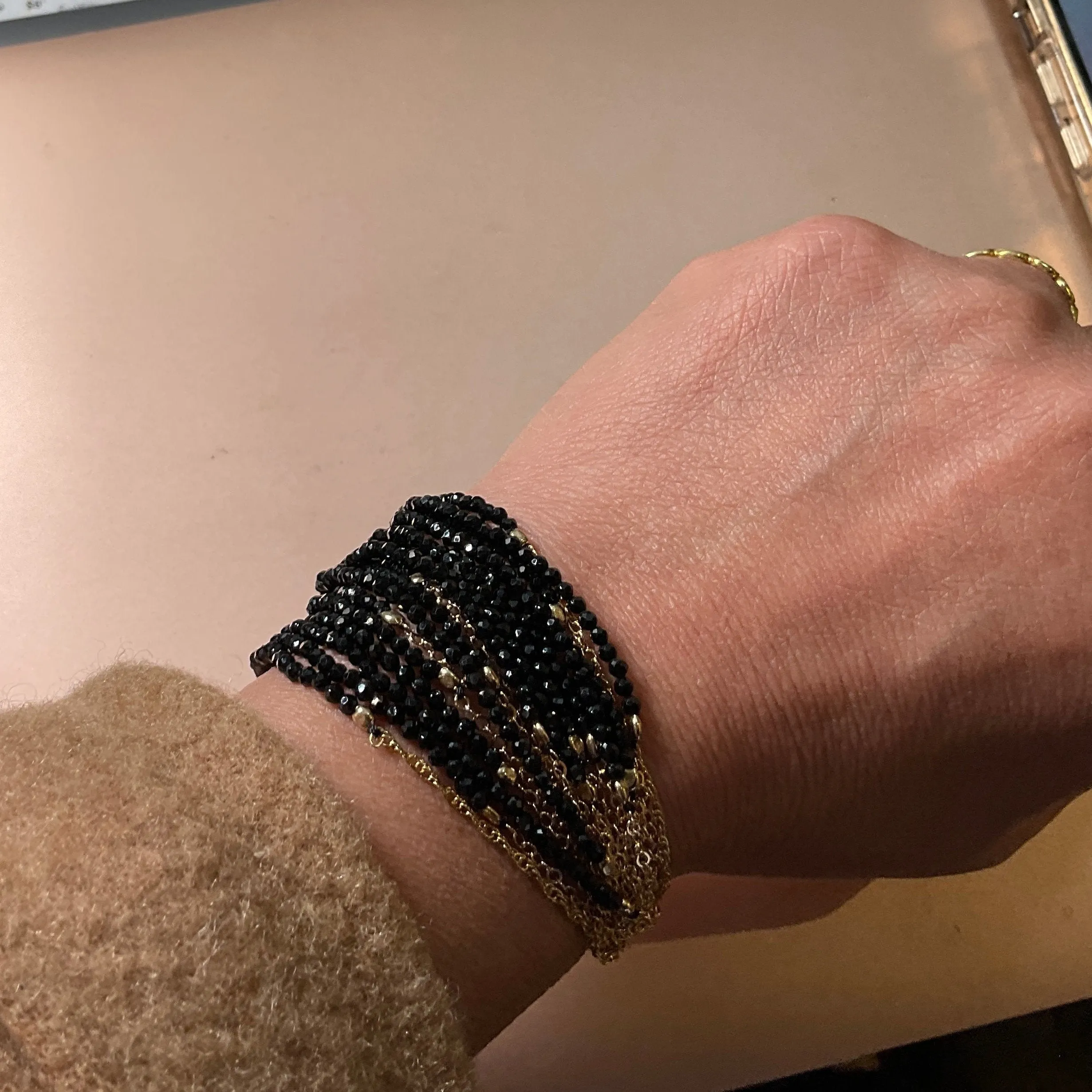 Golden Dolores Black Spinel Bracelet