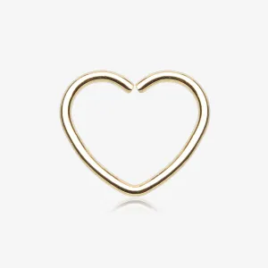 Golden Heart Bendable Twist Hoop Ring