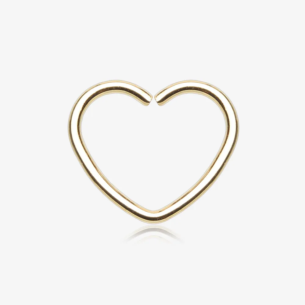 Golden Heart Bendable Twist Hoop Ring