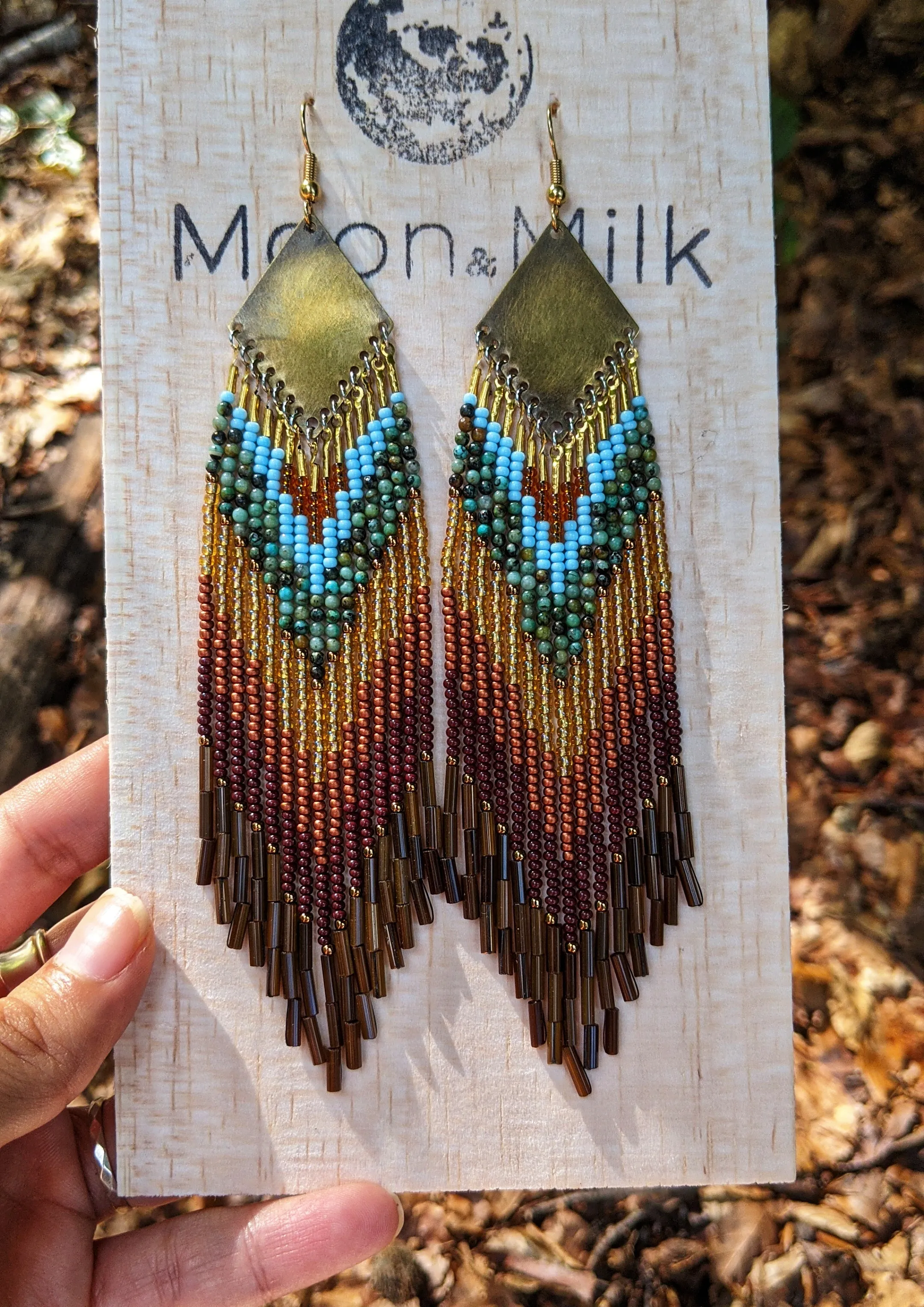 Greta Earthy Native Beaded Earrings