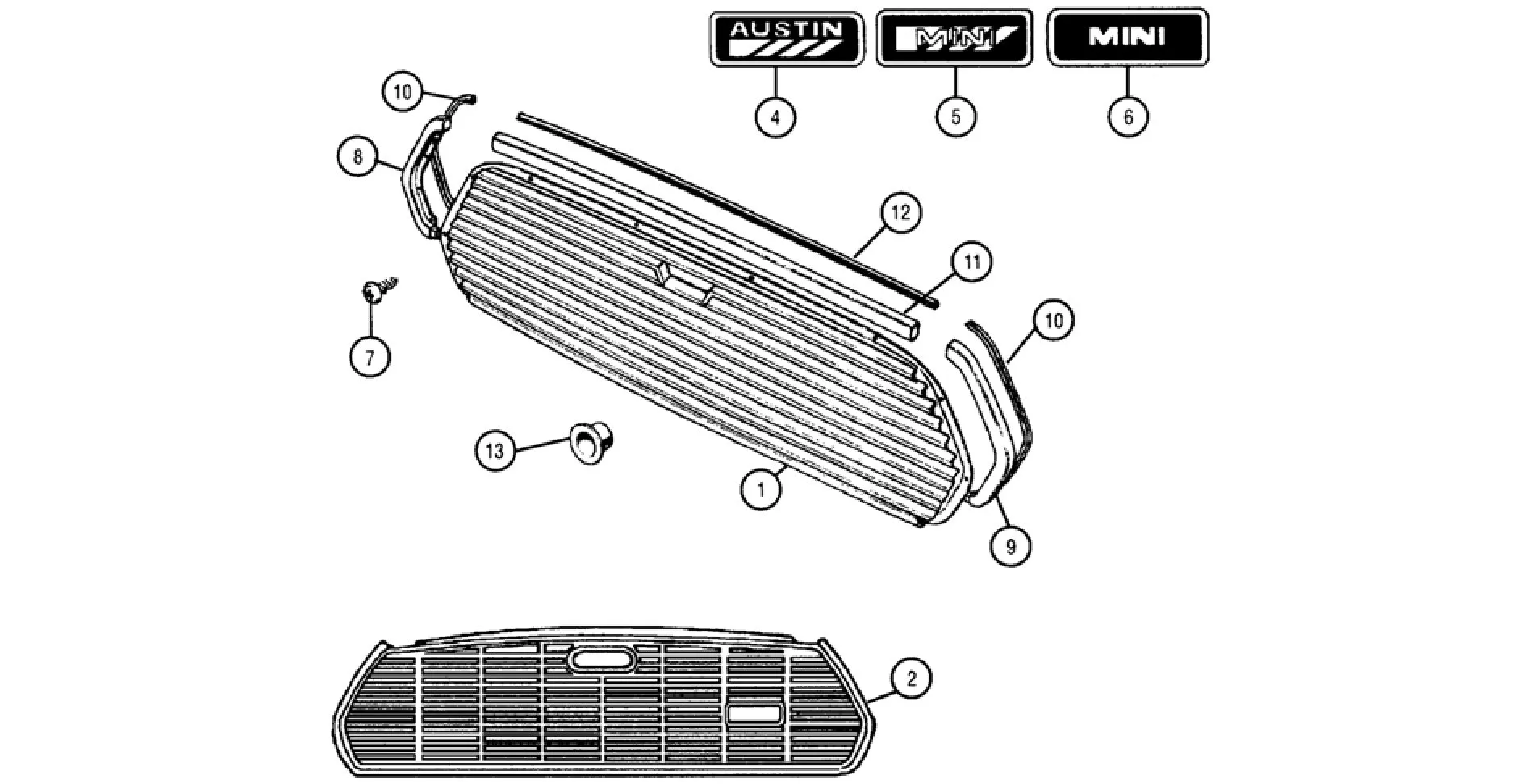 GRILLE, MINI COOPER MK2, INTERNAL RELEASE