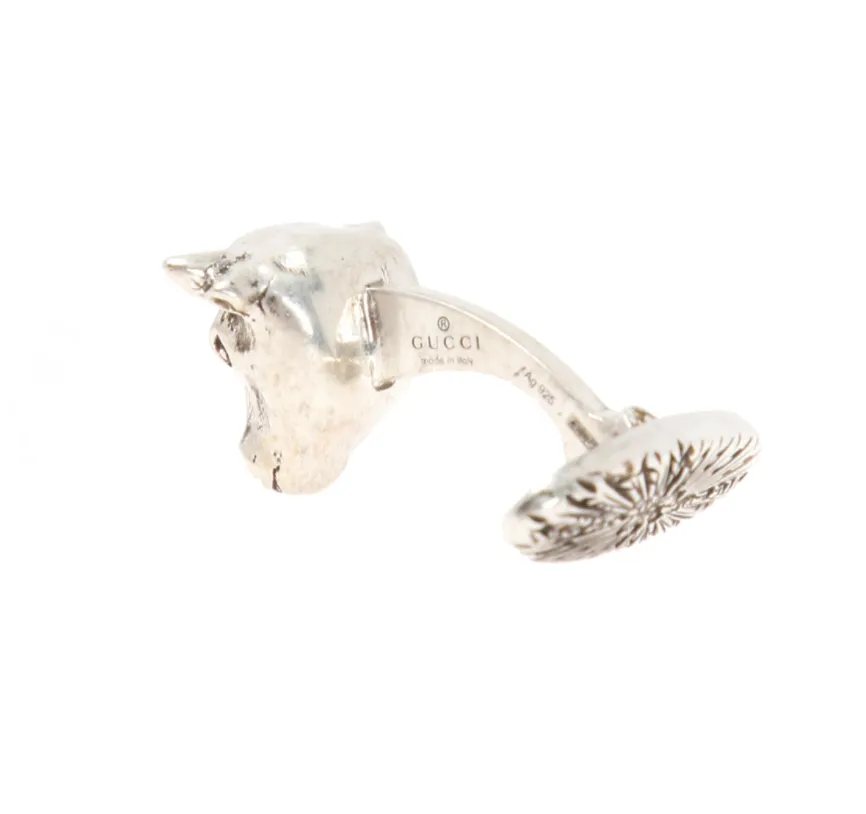 Gucci Anger Forest Bull Cuff Links in Sterling Silver