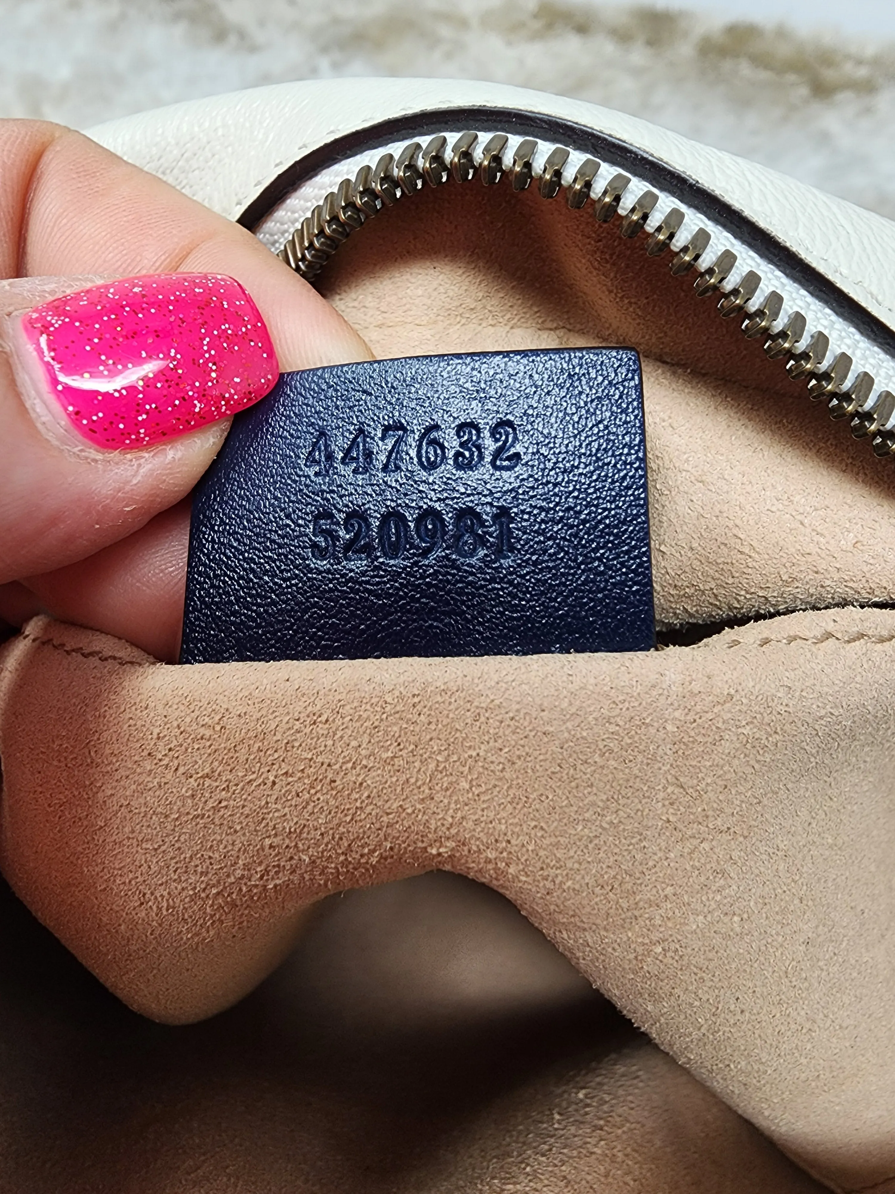 GUCCI MARMONT WHITE/ NAVY SMALL CROSSBODY