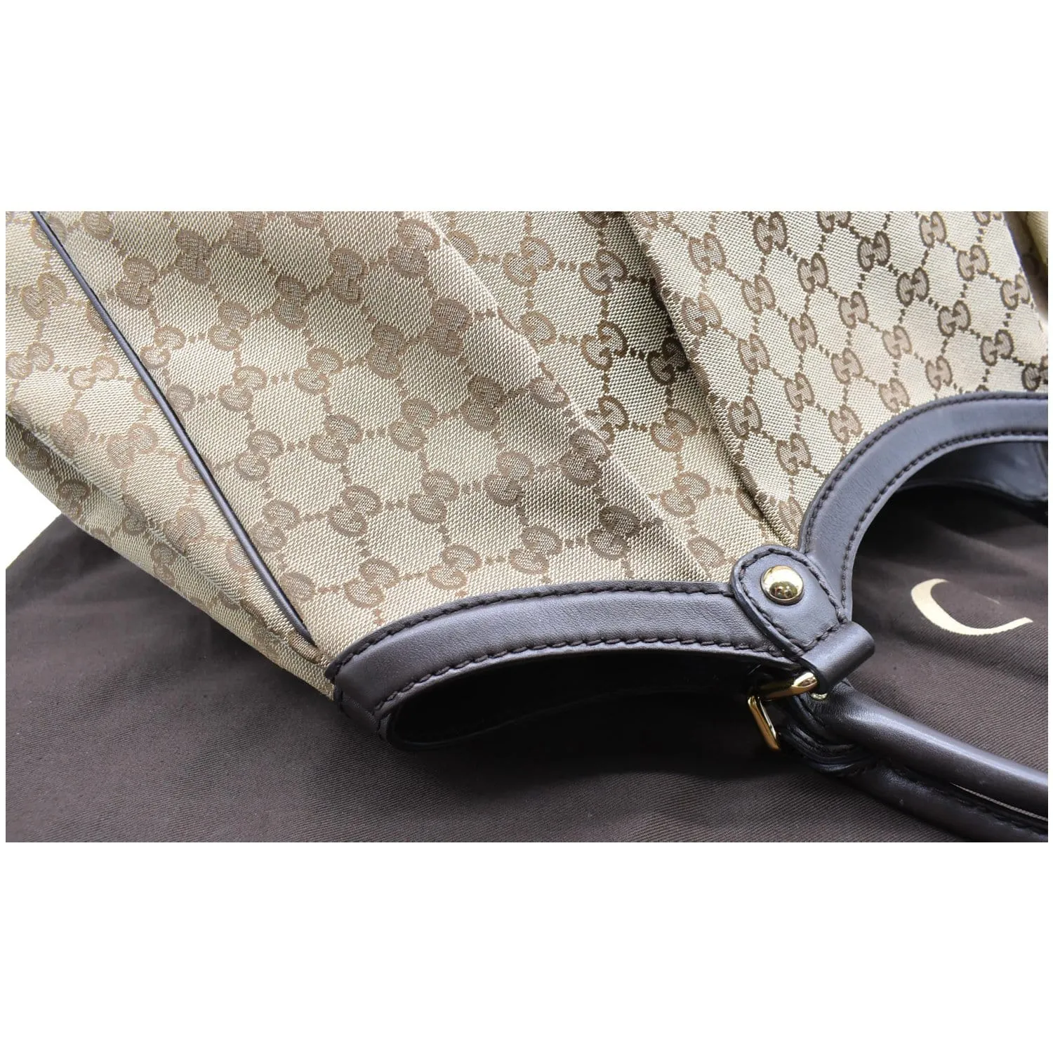 GUCCI Sukey Large GG Canvas Tote Bag Black 211943
