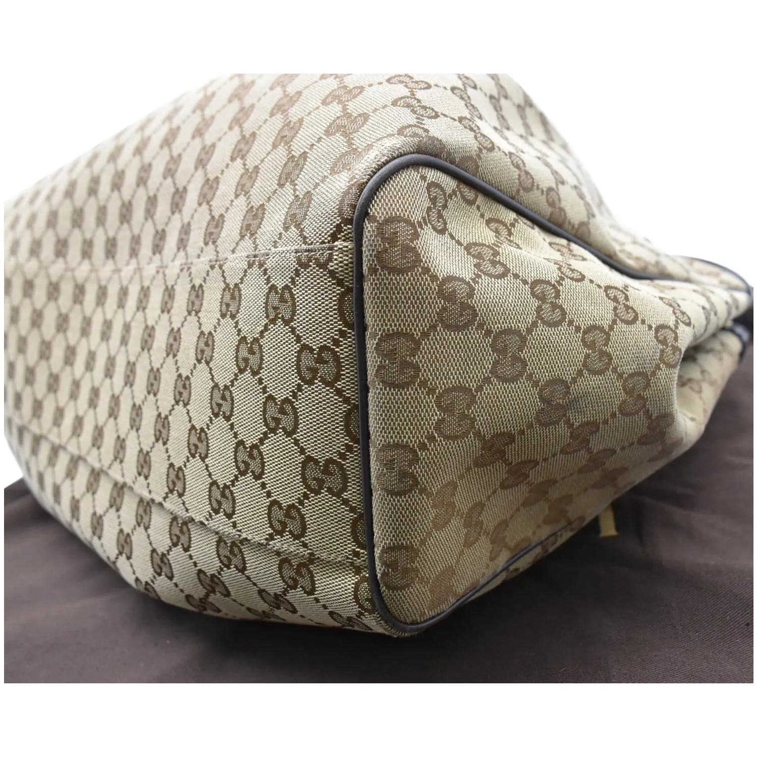 GUCCI Sukey Large GG Canvas Tote Bag Black 211943