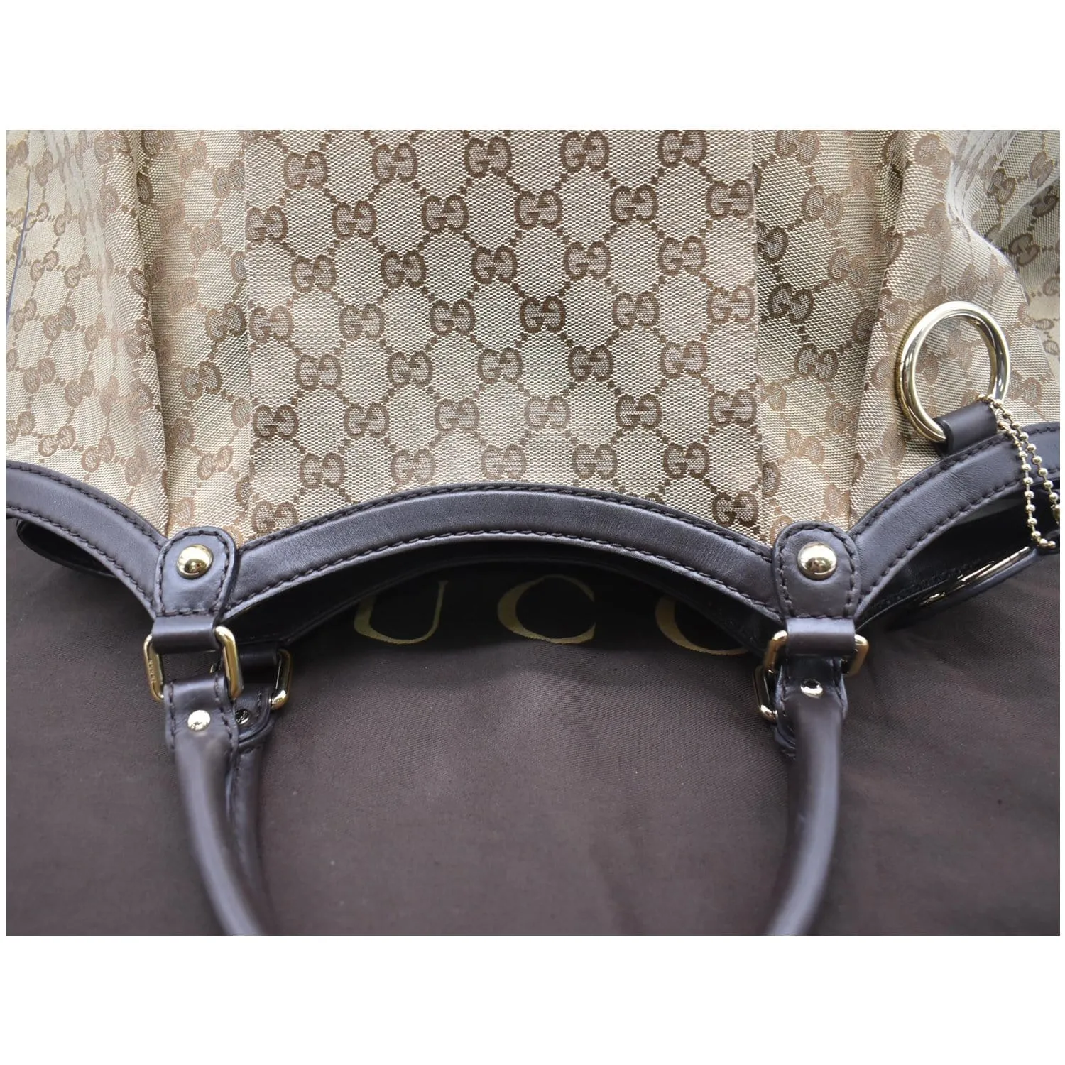 GUCCI Sukey Large GG Canvas Tote Bag Black 211943