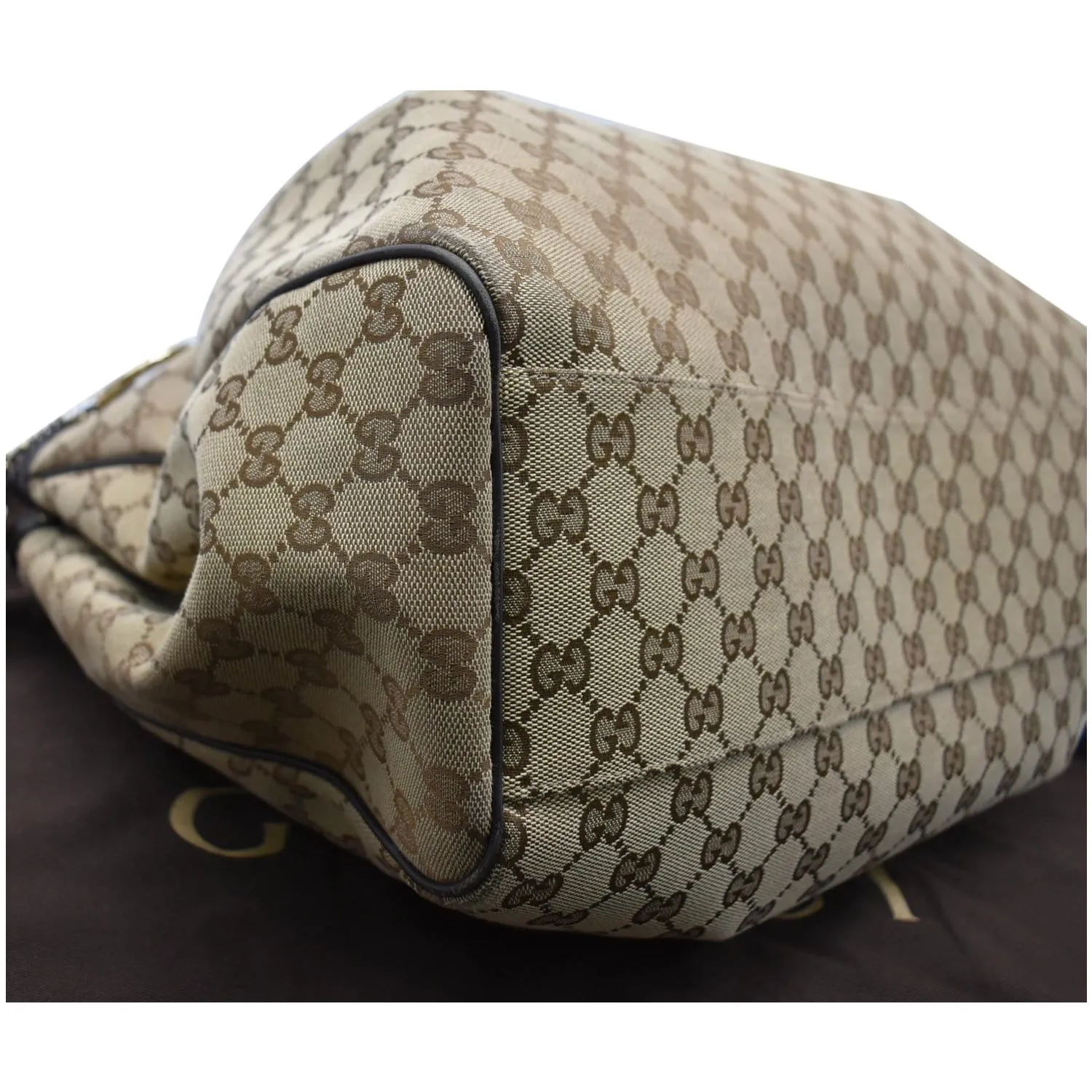 GUCCI Sukey Large GG Canvas Tote Bag Black 211943