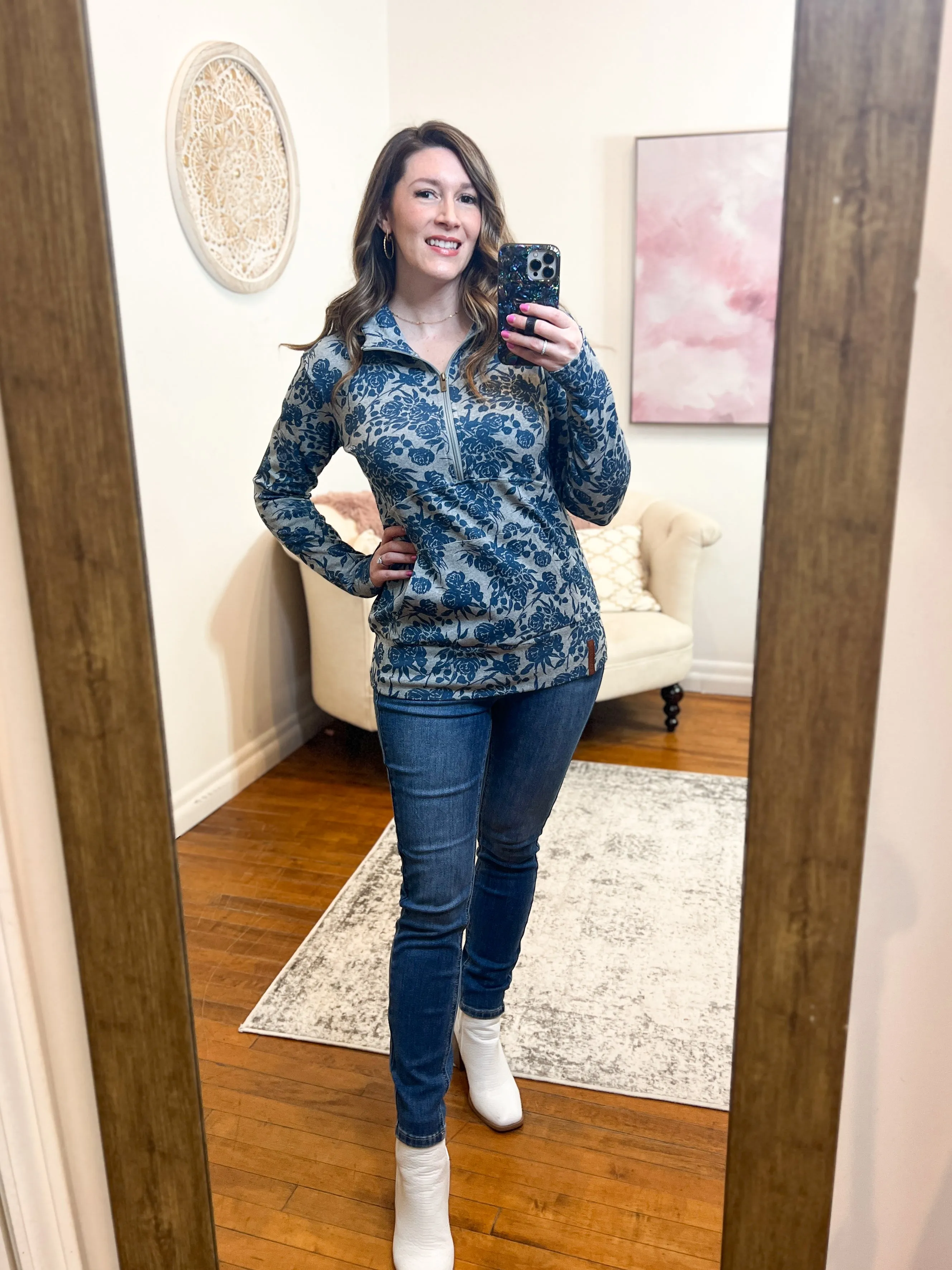 Halfzip Sweatshirt - Budding Romance