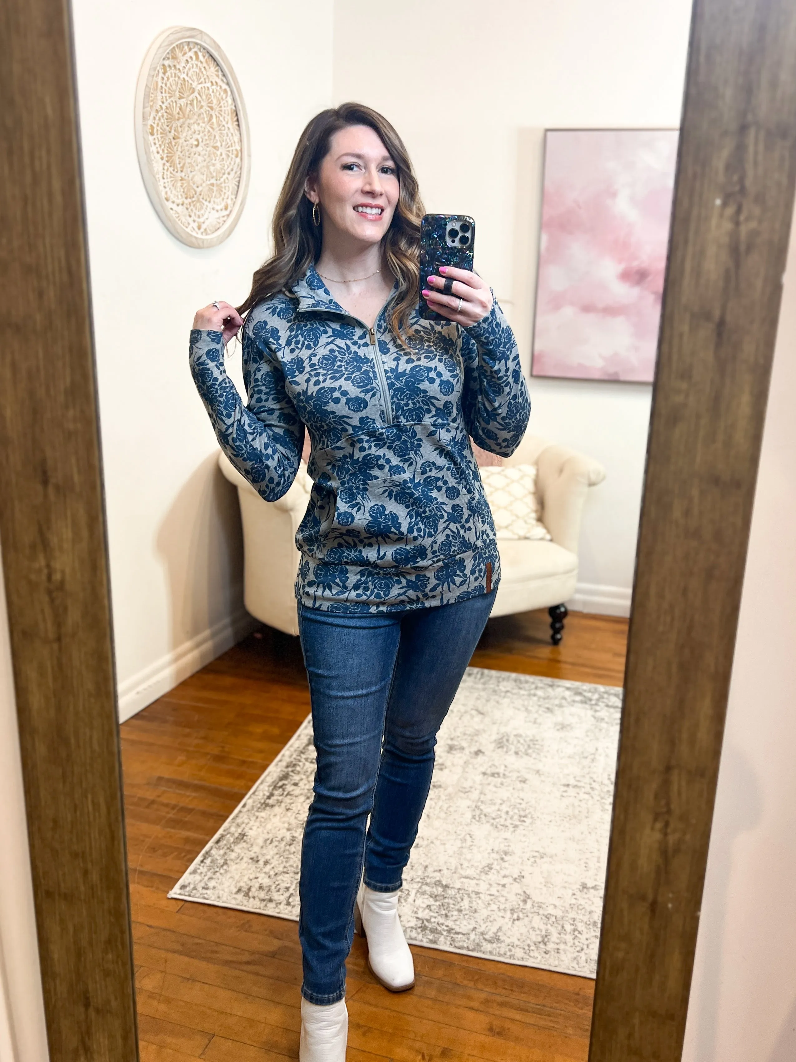 Halfzip Sweatshirt - Budding Romance