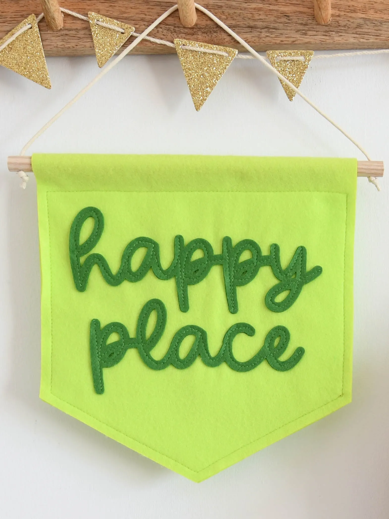 Happy Place Mini Felt Banner