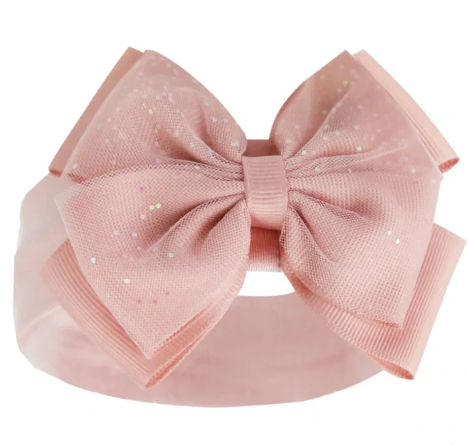Headband Rose with Glitter Bow