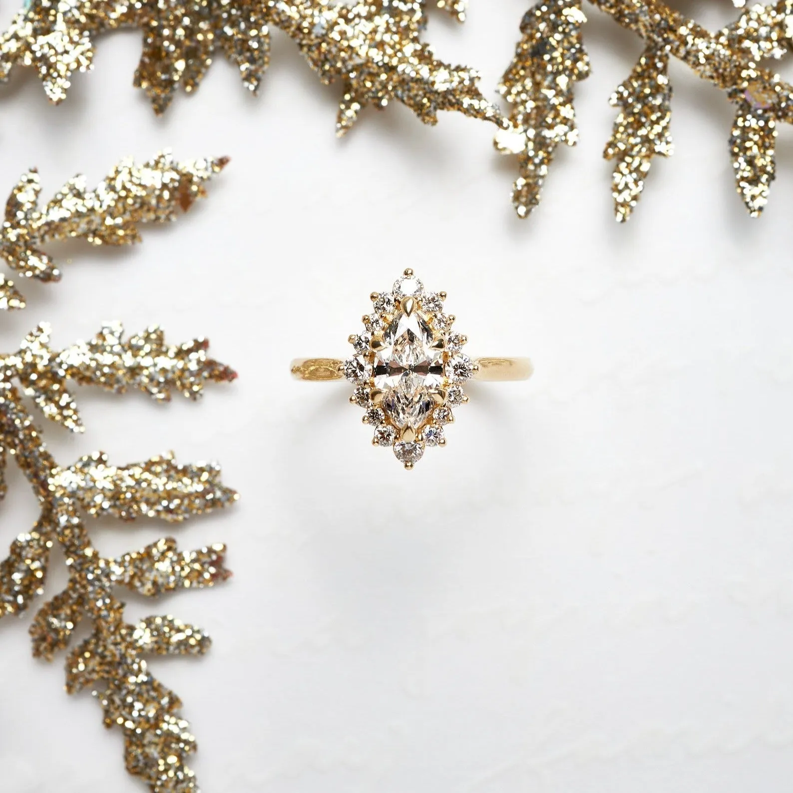Heidi Marquise Cut Moissanite Engagement Ring
