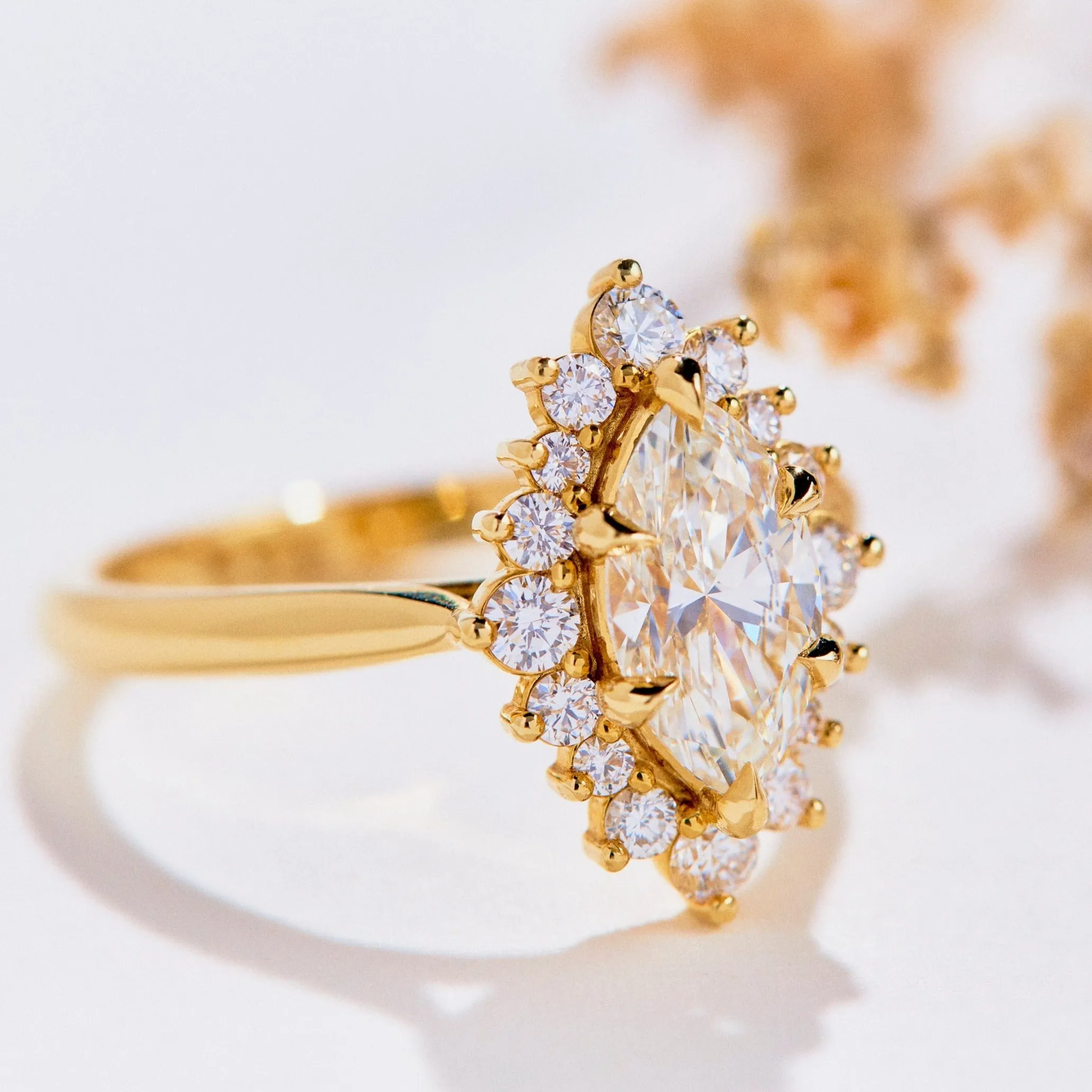 Heidi Marquise Cut Moissanite Engagement Ring